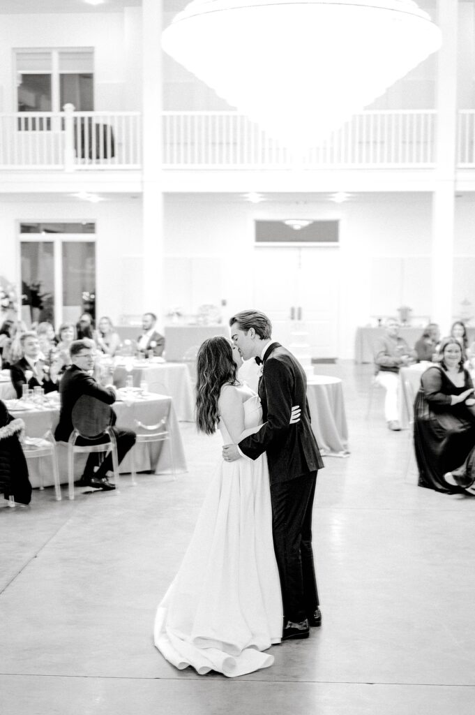bride and groom dance at Legacy Acres