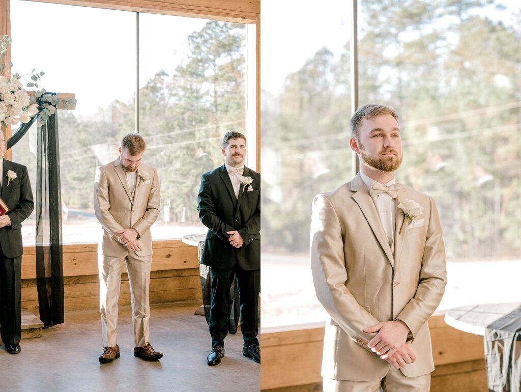 Groom during ceremony