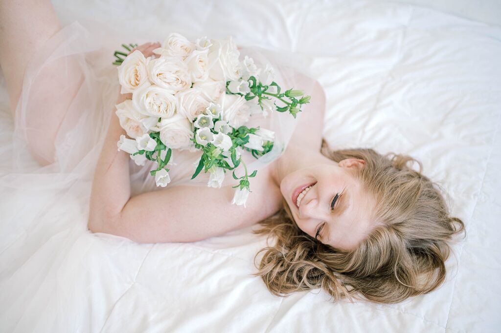 boudoir with bouquet