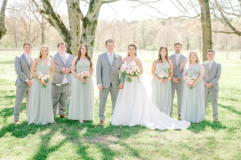 Bridal Party portraits at Rusty Tractor Vineyards