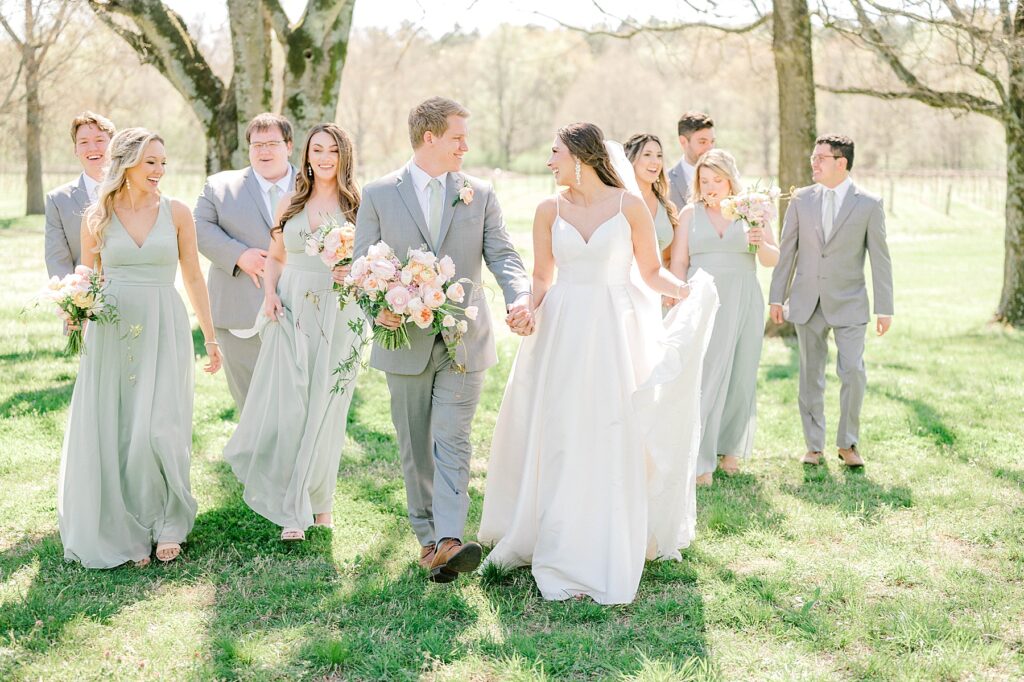 Bridal Party portraits at Rusty Tractor Vineyards